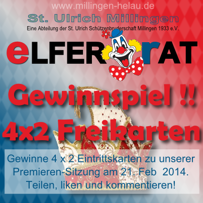 Der Elferrat verlost Eintrittskarten